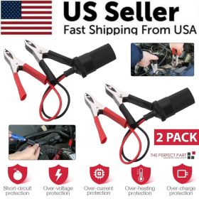 2PCS Car Battery Alligator Clamp Clip Cigarette Lighter Power Adapter Socket 12V 2PCS Car Battery Alligator Clamp Clip Cigarette Lighter Power Adapter Socket 12V